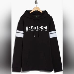 BOSS Black Hoodie with White Accents